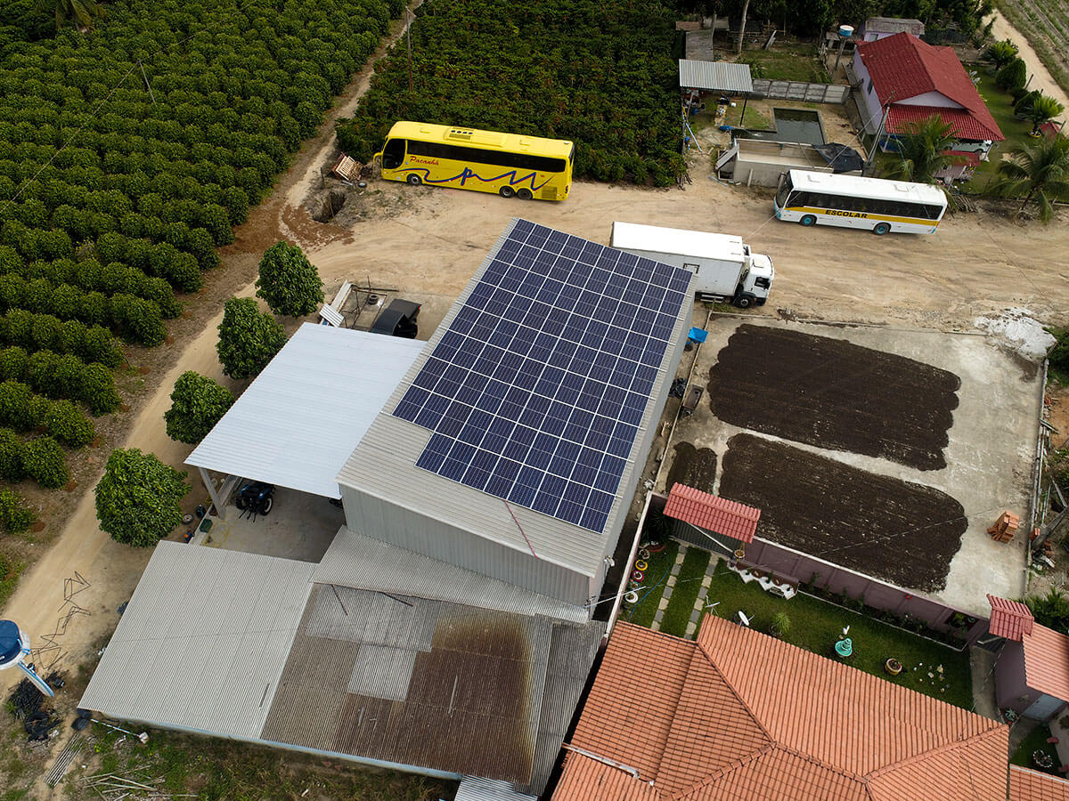 Projeto realizado Tech Control: Agroindústria — Cobertura metálica